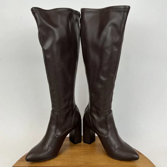 Womens Franco Sarto Kathrine Dark Brown Faux Leather Riding Boots Size 6 M WC - Picture 6 of 10